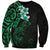 New Zealand Tuatara Plumeria Sweatshirt Maori Green Koru Tribal Tattoo