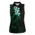 New Zealand Tuatara Plumeria Women Sleeveless Polo Shirt Maori Green Koru Tribal Tattoo