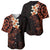 New Zealand Tuatara Plumeria Baseball Jersey Maori Orange Koru Tribal Tattoo