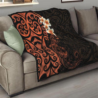 New Zealand Tuatara Plumeria Quilt Maori Orange Koru Tribal Tattoo