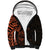 New Zealand Tuatara Plumeria Sherpa Hoodie Maori Orange Koru Tribal Tattoo