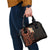 New Zealand Tuatara Plumeria Shoulder Handbag Maori Orange Koru Tribal Tattoo