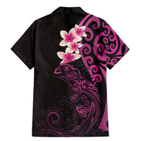 New Zealand Tuatara Plumeria Family Matching Mermaid Dress and Hawaiian Shirt Maori Pink Koru Tribal Tattoo