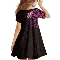 New Zealand Tuatara Plumeria Family Matching Tank Maxi Dress and Hawaiian Shirt Maori Pink Koru Tribal Tattoo