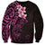 New Zealand Tuatara Plumeria Sweatshirt Maori Pink Koru Tribal Tattoo