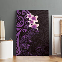 New Zealand Tuatara Plumeria Canvas Wall Art Maori Purple Koru Tribal Tattoo