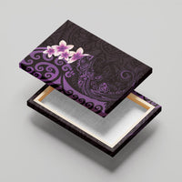 New Zealand Tuatara Plumeria Canvas Wall Art Maori Purple Koru Tribal Tattoo