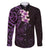 New Zealand Tuatara Plumeria Family Matching Summer Maxi Dress and Hawaiian Shirt Maori Purple Koru Tribal Tattoo