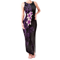 New Zealand Tuatara Plumeria Family Matching Tank Maxi Dress and Hawaiian Shirt Maori Purple Koru Tribal Tattoo