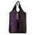New Zealand Tuatara Plumeria Grocery Bag Maori Purple Koru Tribal Tattoo