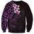 New Zealand Tuatara Plumeria Sweatshirt Maori Purple Koru Tribal Tattoo