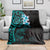 New Zealand Tuatara Plumeria Blanket Maori Teal Koru Tribal Tattoo