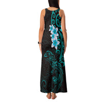 New Zealand Tuatara Plumeria Family Matching Tank Maxi Dress and Hawaiian Shirt Maori Teal Koru Tribal Tattoo