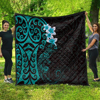 New Zealand Tuatara Plumeria Quilt Maori Teal Koru Tribal Tattoo