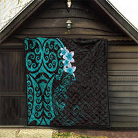 New Zealand Tuatara Plumeria Quilt Maori Teal Koru Tribal Tattoo