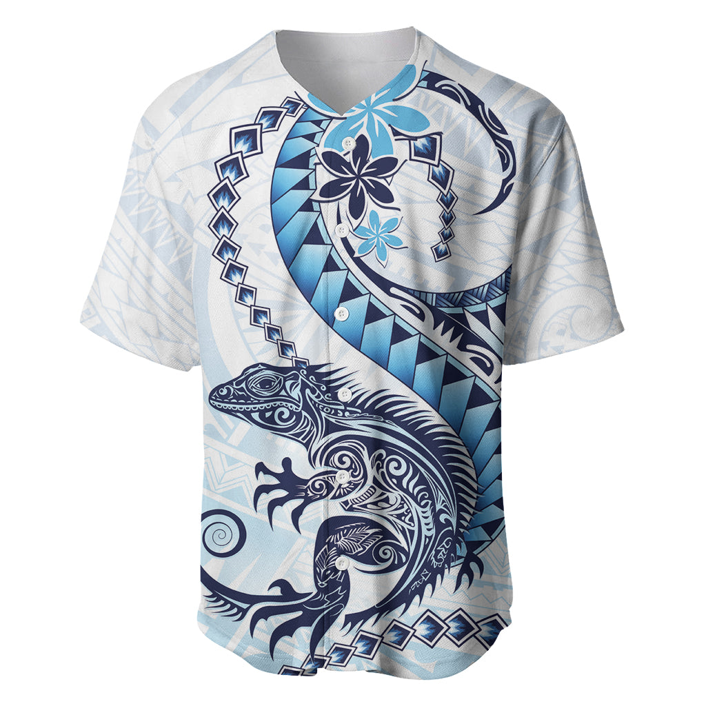 Blue Maori Tuatara Baseball Jersey Luxury Pastel Pattern