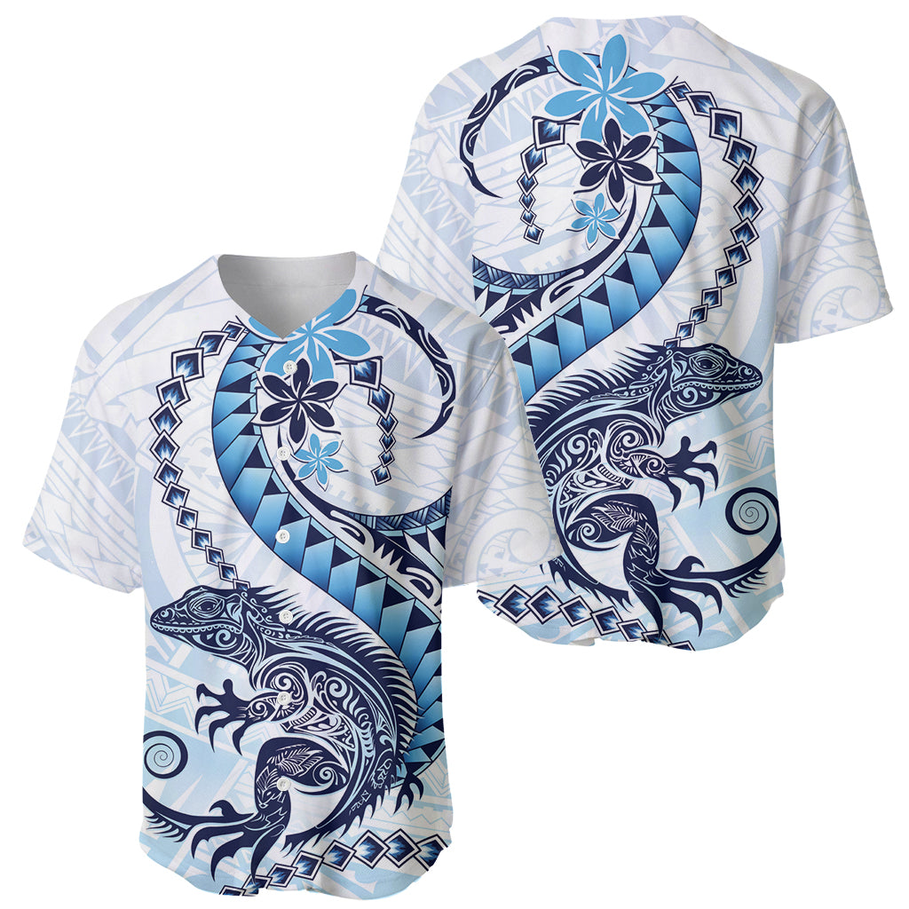 Blue Maori Tuatara Baseball Jersey Luxury Pastel Pattern