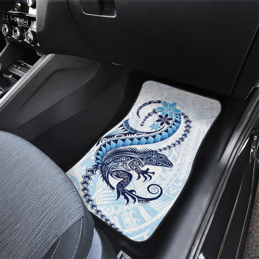 Blue Maori Tuatara Car Mats Luxury Pastel Pattern
