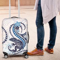Blue Maori Tuatara Luggage Cover Luxury Pastel Pattern LT01 Blue - Polynesian Pride