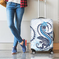 Blue Maori Tuatara Luggage Cover Luxury Pastel Pattern LT01 - Polynesian Pride