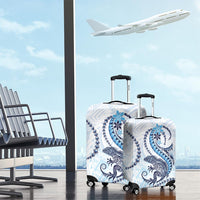 Blue Maori Tuatara Luggage Cover Luxury Pastel Pattern LT01 - Polynesian Pride