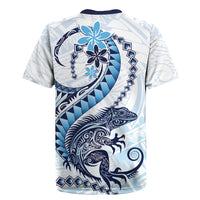 Blue Maori Tuatara Rugby Jersey Luxury Pastel Pattern