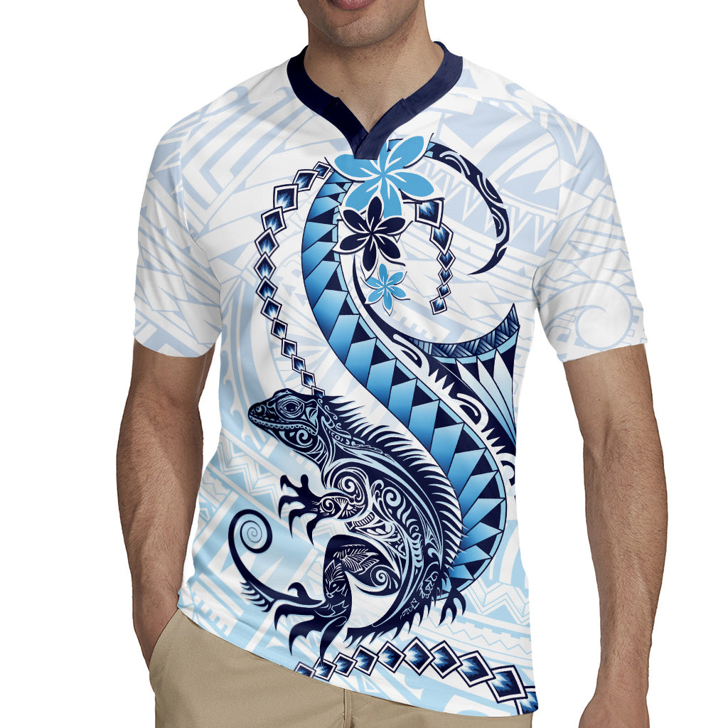 Blue Maori Tuatara Rugby Jersey Luxury Pastel Pattern