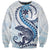 Blue Maori Tuatara Sweatshirt Luxury Pastel Pattern
