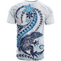 Blue Maori Tuatara T Shirt Luxury Pastel Pattern