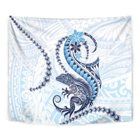 Blue Maori Tuatara Tapestry Luxury Pastel Pattern
