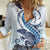 Blue Maori Tuatara Women Casual Shirt Luxury Pastel Pattern