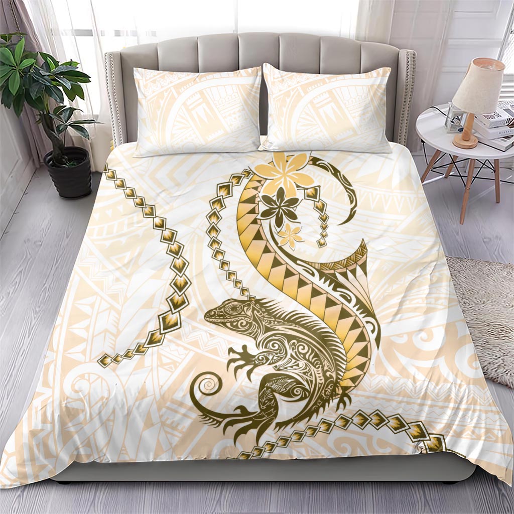 Gold Maori Tuatara Bedding Set Luxury Pastel Pattern LT01 - Polynesian Pride