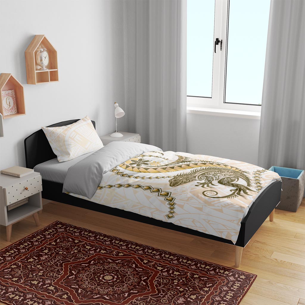 Gold Maori Tuatara Bedding Set Luxury Pastel Pattern LT01 - Polynesian Pride