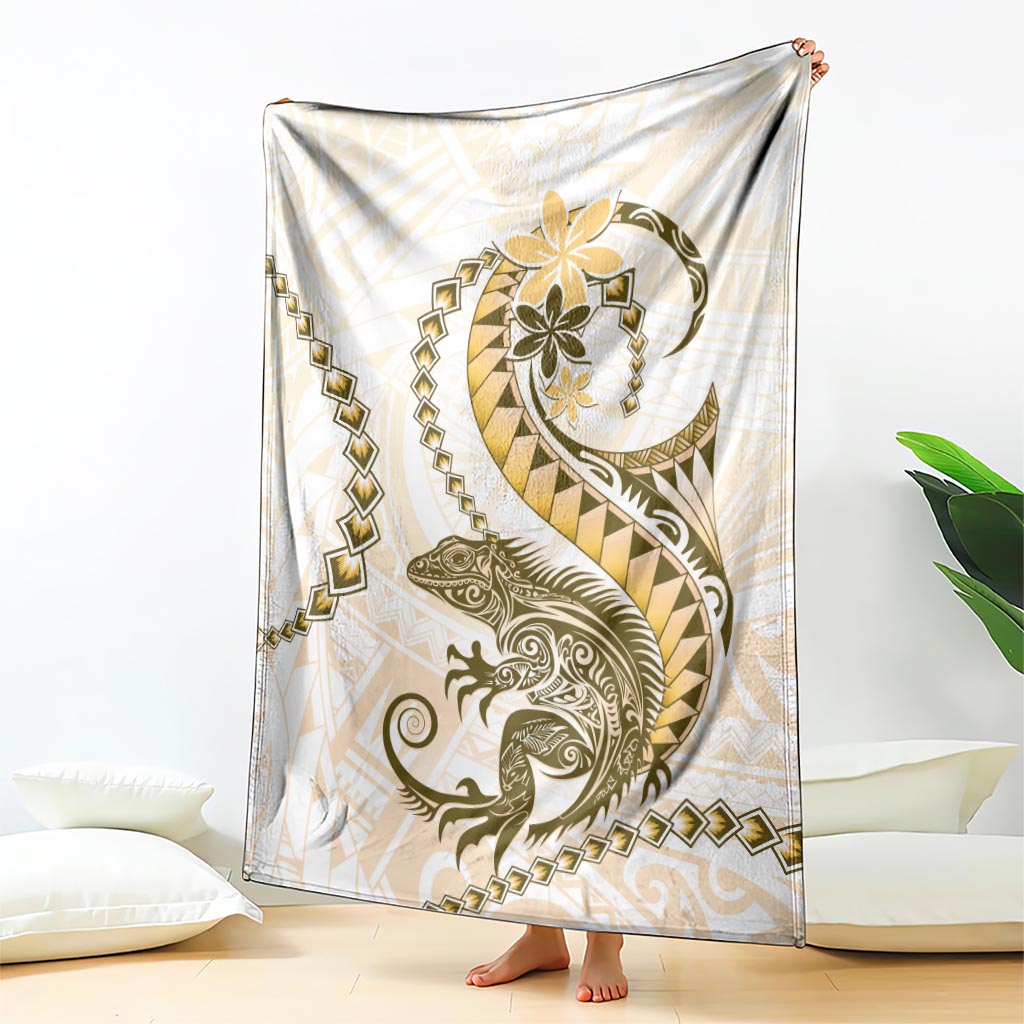 Gold Maori Tuatara Blanket Luxury Pastel Pattern