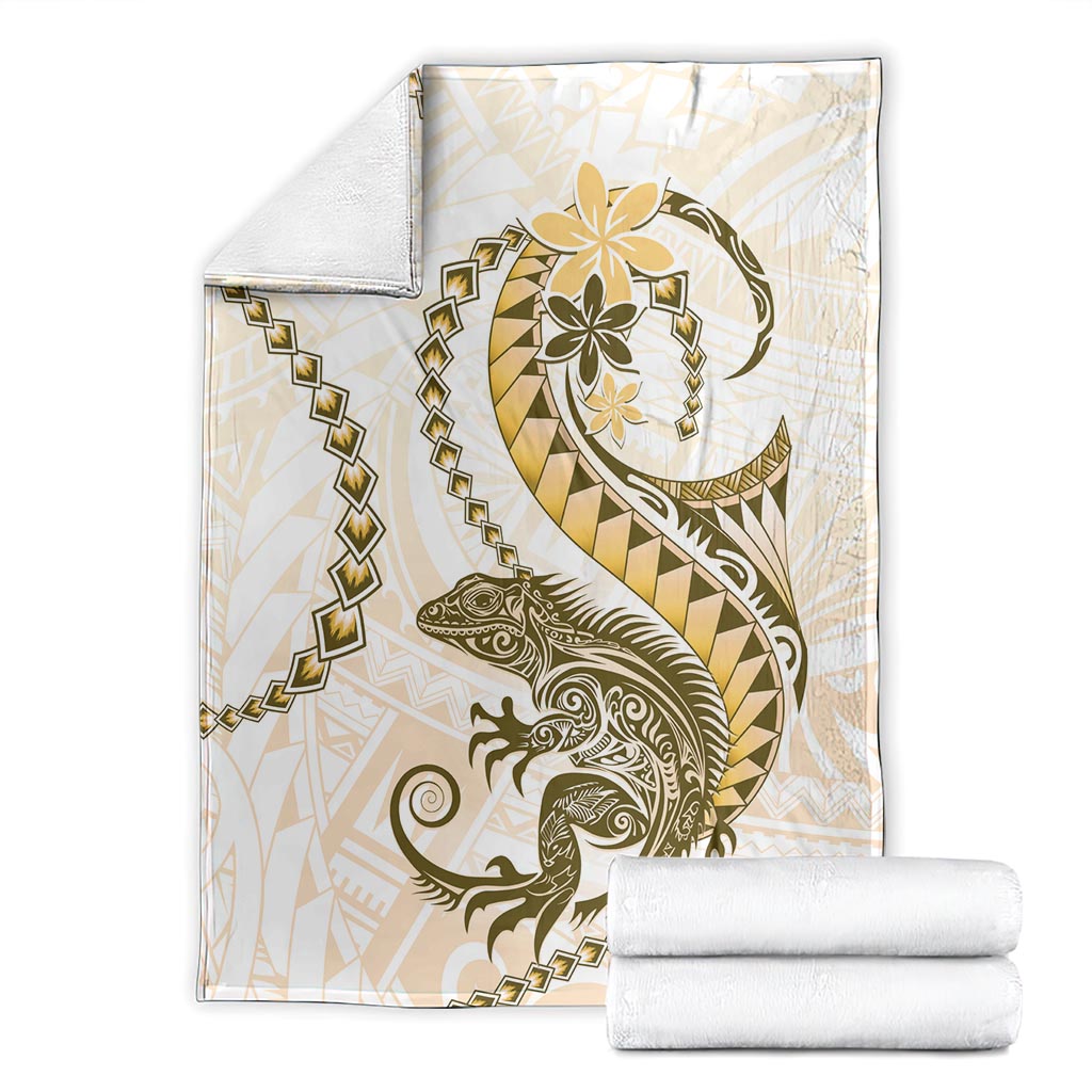 Gold Maori Tuatara Blanket Luxury Pastel Pattern