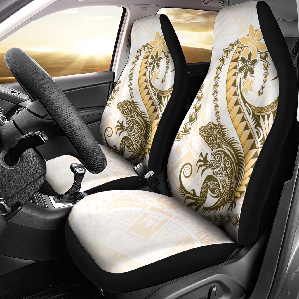 Gold Maori Tuatara Car Seat Cover Luxury Pastel Pattern
