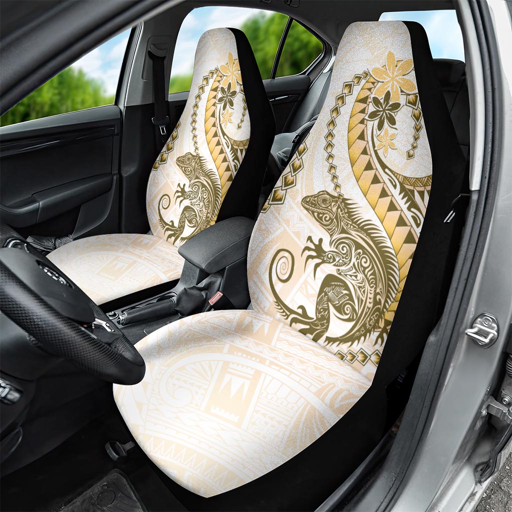 Gold Maori Tuatara Car Seat Cover Luxury Pastel Pattern