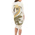 Gold Maori Tuatara Long Sleeve Bodycon Dress Luxury Pastel Pattern