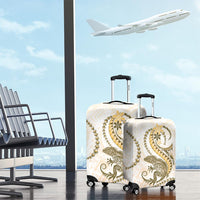 Gold Maori Tuatara Luggage Cover Luxury Pastel Pattern LT01 - Polynesian Pride