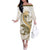 Gold Maori Tuatara Off The Shoulder Long Sleeve Dress Luxury Pastel Pattern