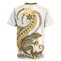 Gold Maori Tuatara Rugby Jersey Luxury Pastel Pattern