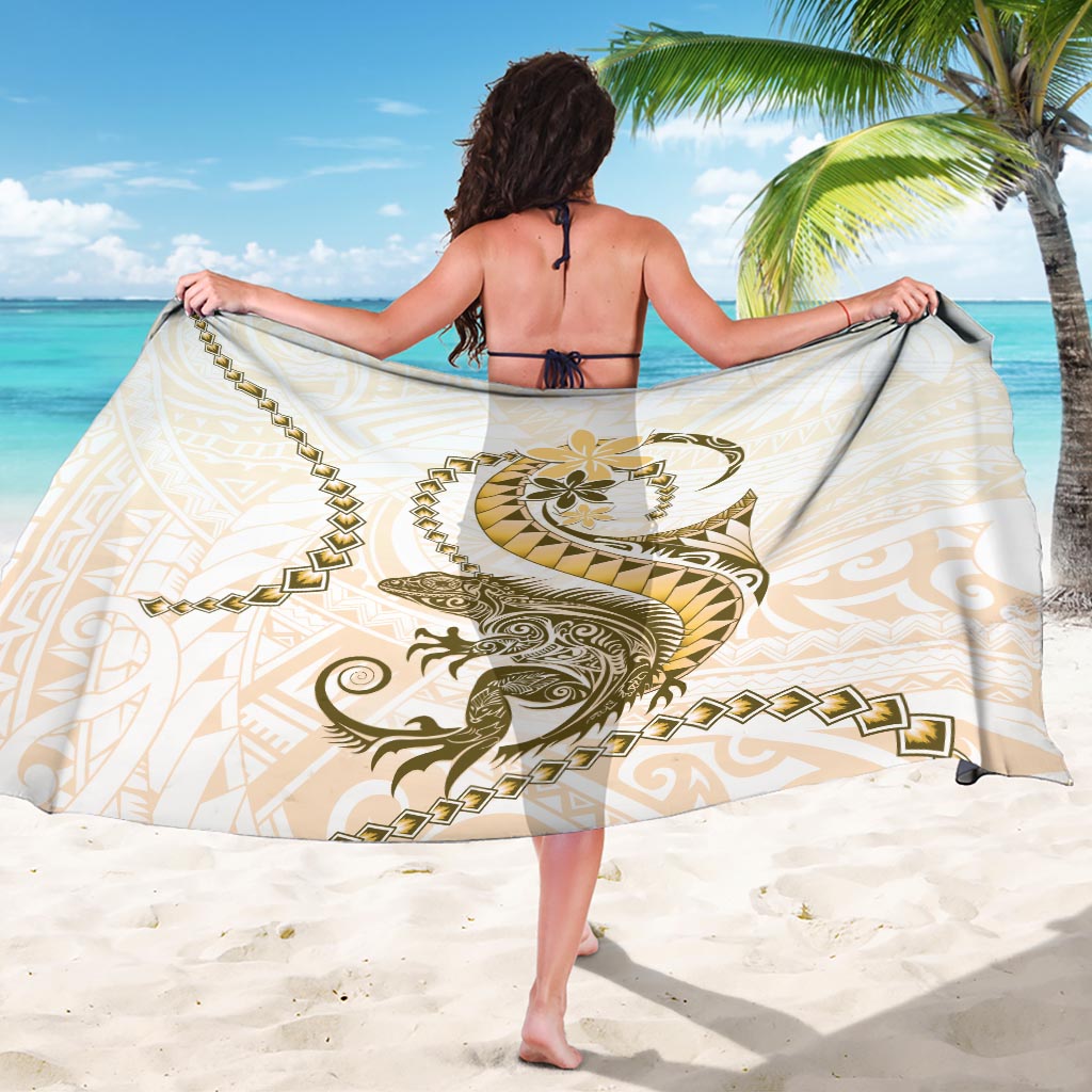 Gold Maori Tuatara Sarong Luxury Pastel Pattern