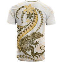 Gold Maori Tuatara T Shirt Luxury Pastel Pattern