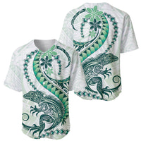 Green Maori Tuatara Baseball Jersey Luxury Pastel Pattern
