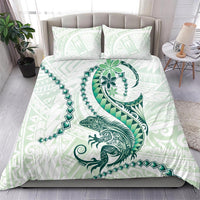 Green Maori Tuatara Bedding Set Luxury Pastel Pattern LT01 - Polynesian Pride