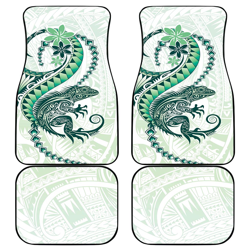 Green Maori Tuatara Car Mats Luxury Pastel Pattern