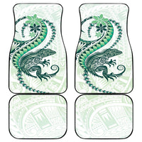 Green Maori Tuatara Car Mats Luxury Pastel Pattern