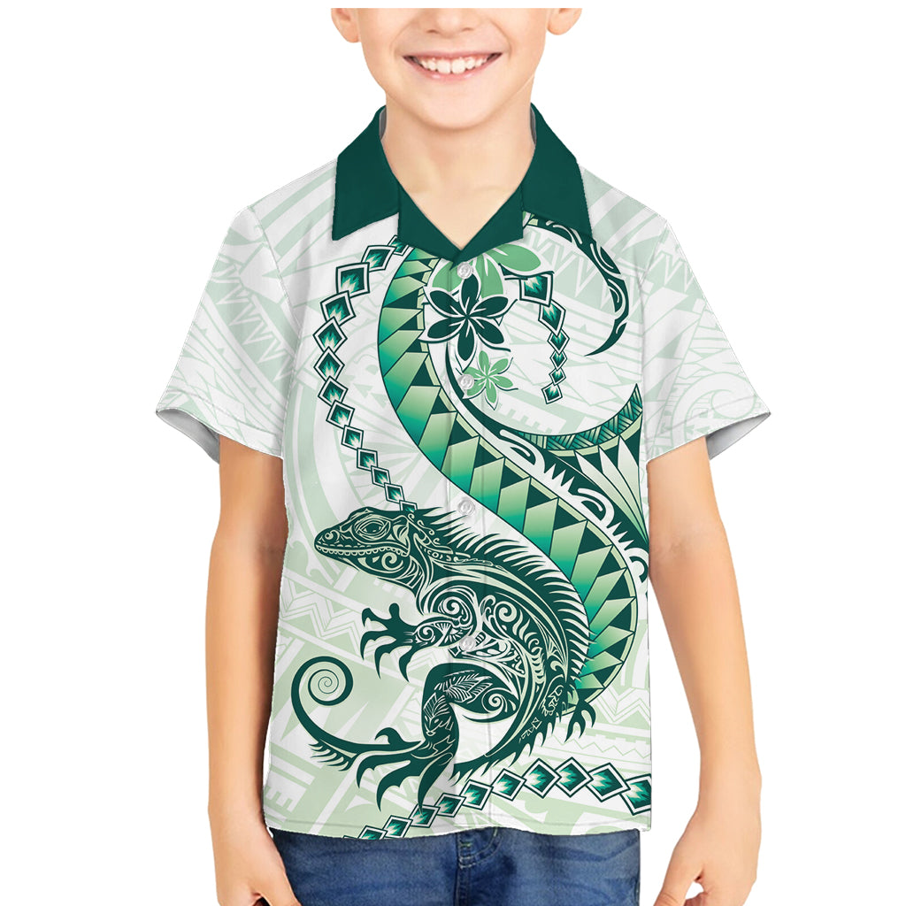 Green Maori Tuatara Family Matching Mermaid Dress and Hawaiian Shirt Luxury Pastel Pattern