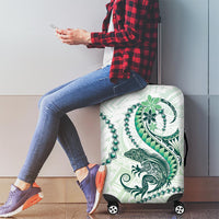 Green Maori Tuatara Luggage Cover Luxury Pastel Pattern LT01 - Polynesian Pride