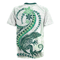 Green Maori Tuatara Rugby Jersey Luxury Pastel Pattern